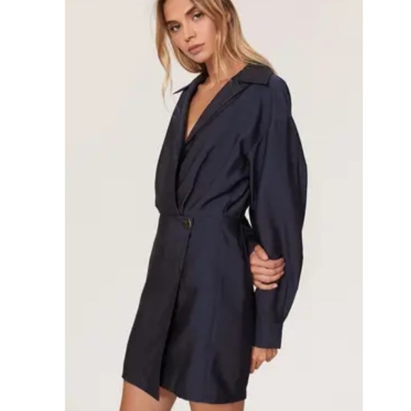 VINCE Collar Wrap Dress Size 10 - Picture 4 of 16